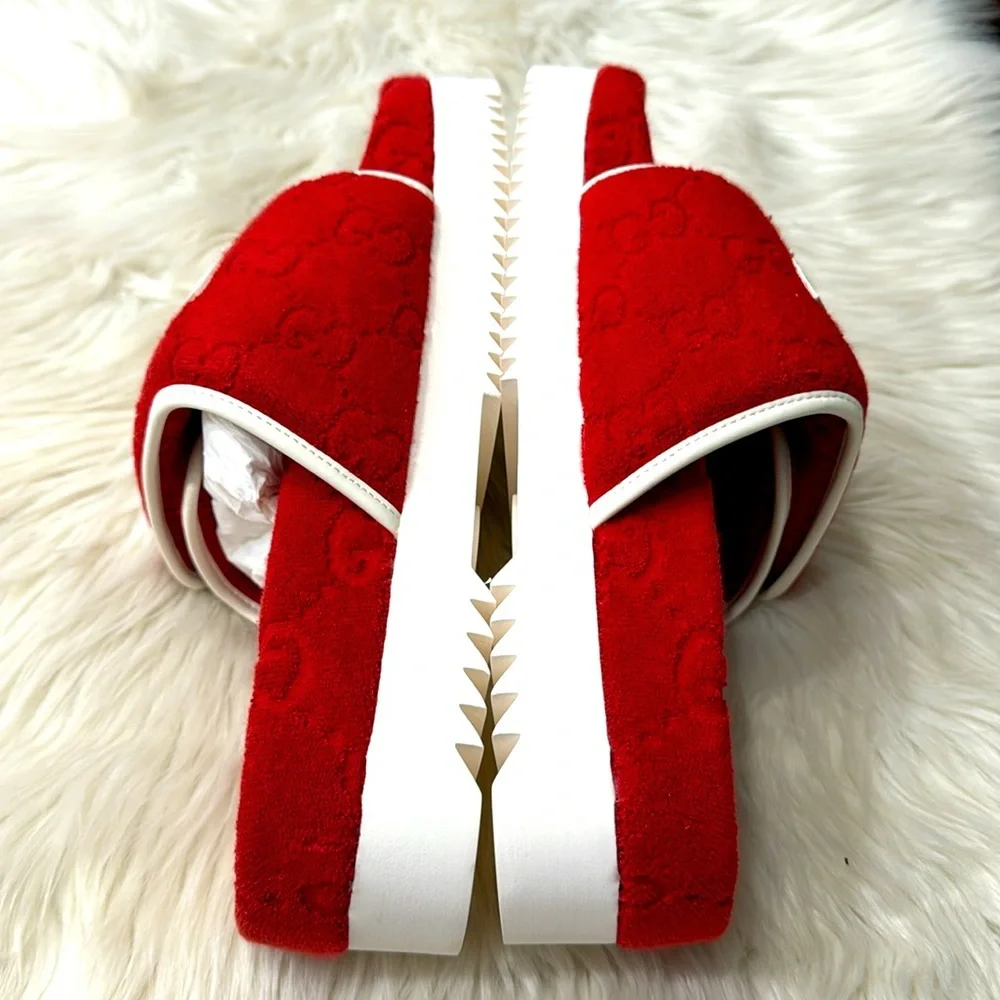 GUCCI x ADIDAS RARE Terry Cloth GG Monogram Sandals